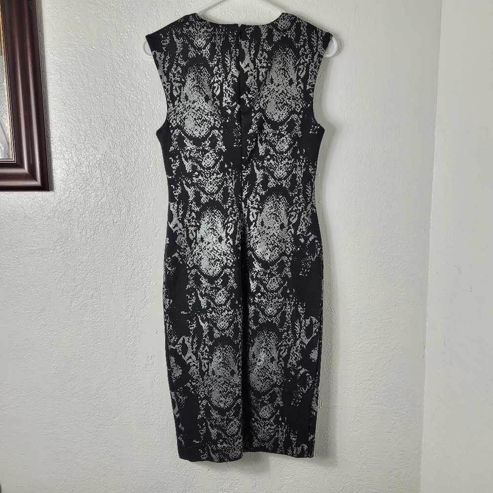 Carmen marc valvo black silver snake print dress Sz XS - Picture 5 of 6